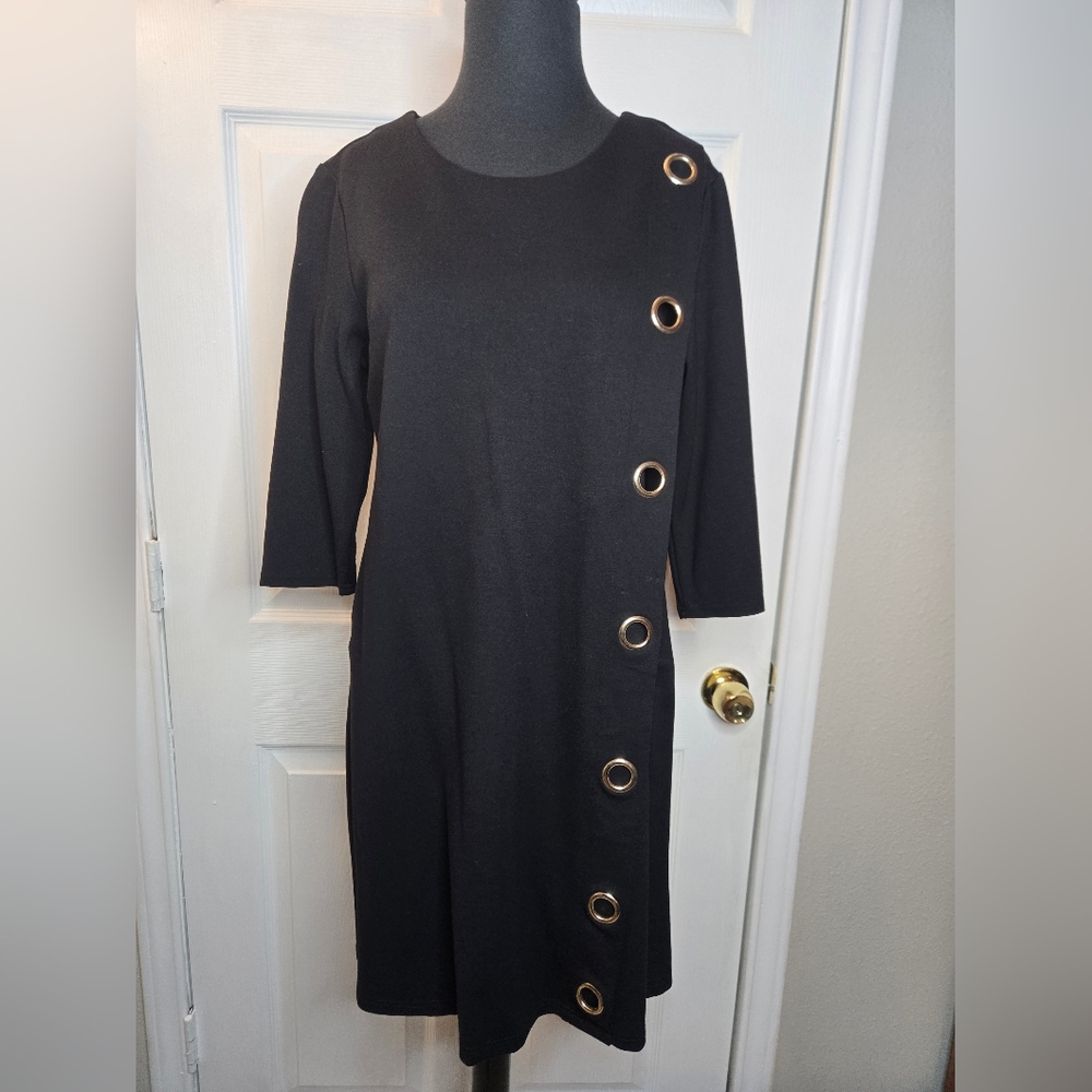 Black dress with silver rings detail